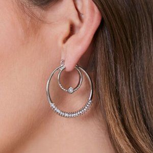 Rhinestone Layered-Hoop Earrings